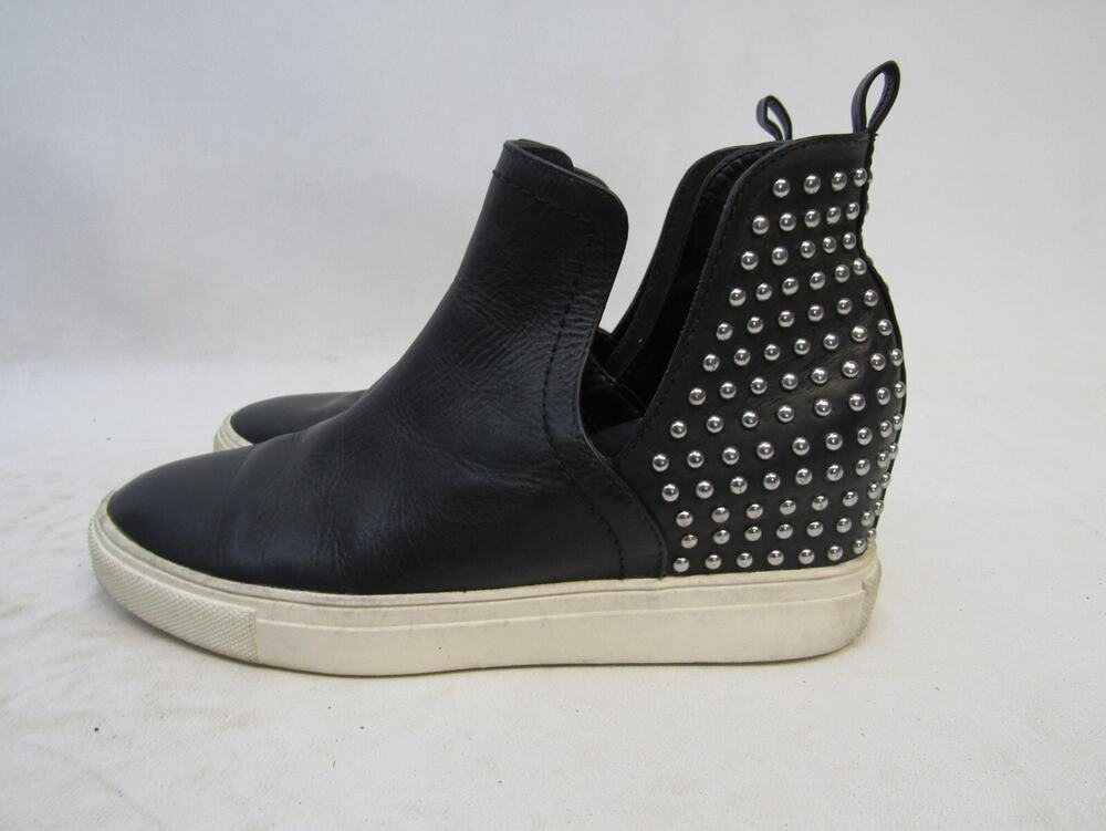 Steven By Steve Madden Womens Sz 6.5 Black Ankle Hidden Wedge Fashion Bootie